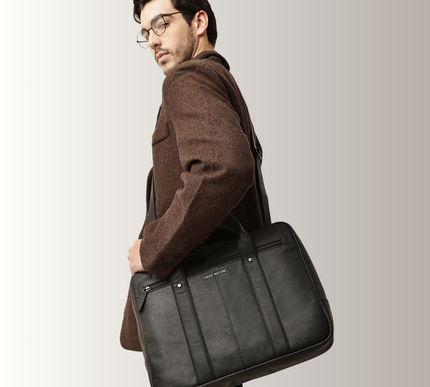 Gauge Machine Dimension Leather Laptop Bag