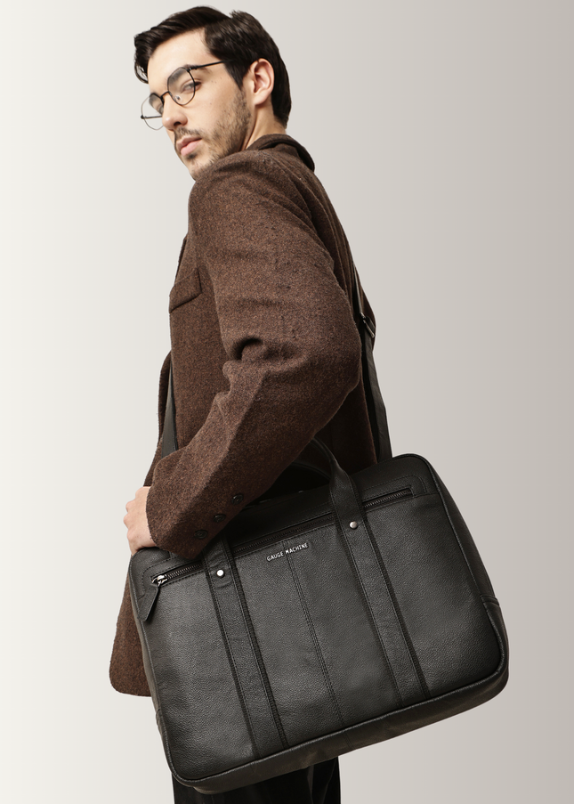 Gauge Machine Dimension Leather Laptop Bag
