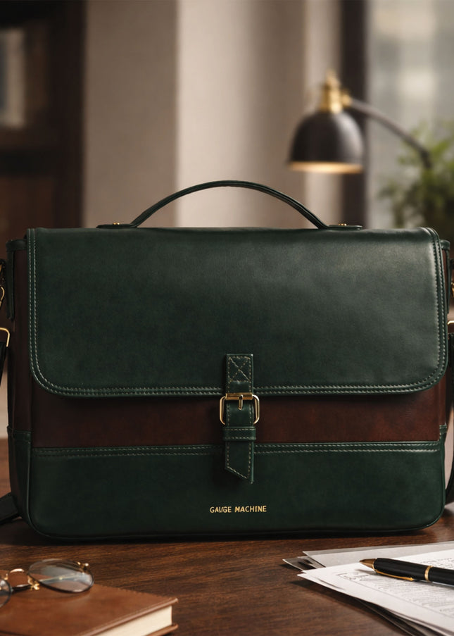 Gauge Machine 16" Olive Laptop messenger Bag with Detachable Strap