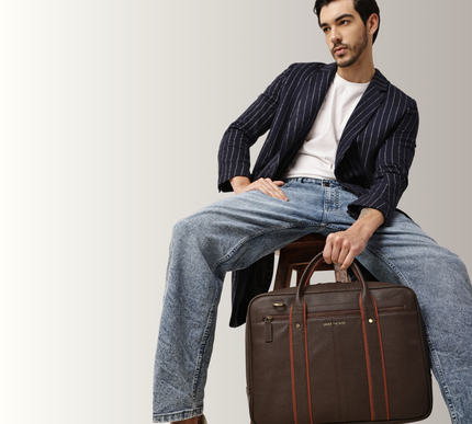 Gauge Machine Dimension Leather Laptop Bag