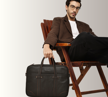 Gauge Machine Meridian Leather Laptop Bag