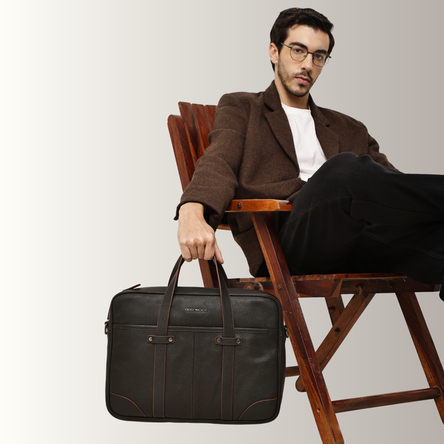 Gauge Machine Meridian Leather Laptop Bag