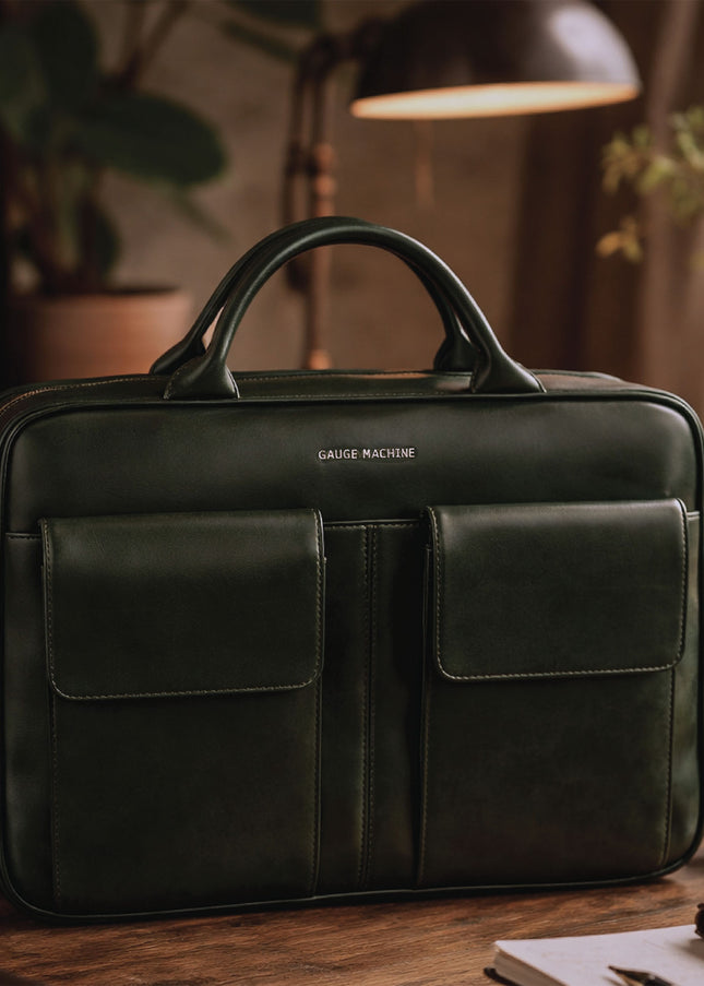 Gauge Machine 16" Olive laptop bag with Detachable Strap