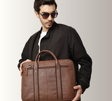 Gauge Machine Dimension Leather Laptop Bag