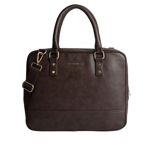 Gauge Machine 16" Brown Laptop Bag with Detachable Strap