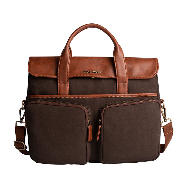 Gauge Machine 16" Brown Laptop Bag with Detachable Strap
