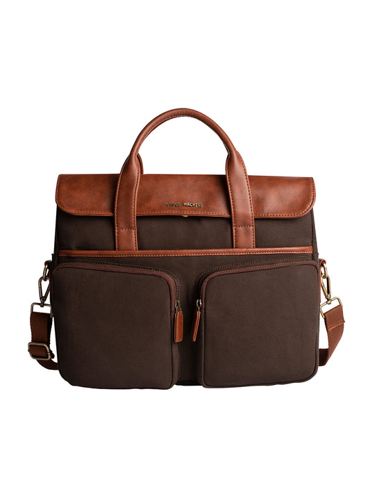 Gauge Machine 16" Brown Laptop Bag with Detachable Strap