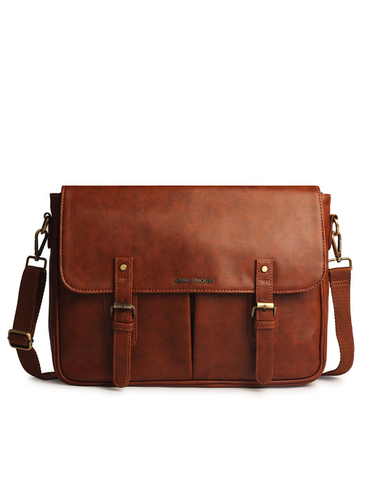 Gauge Machine 16" Camel Laptop Bag with Detachable Strap