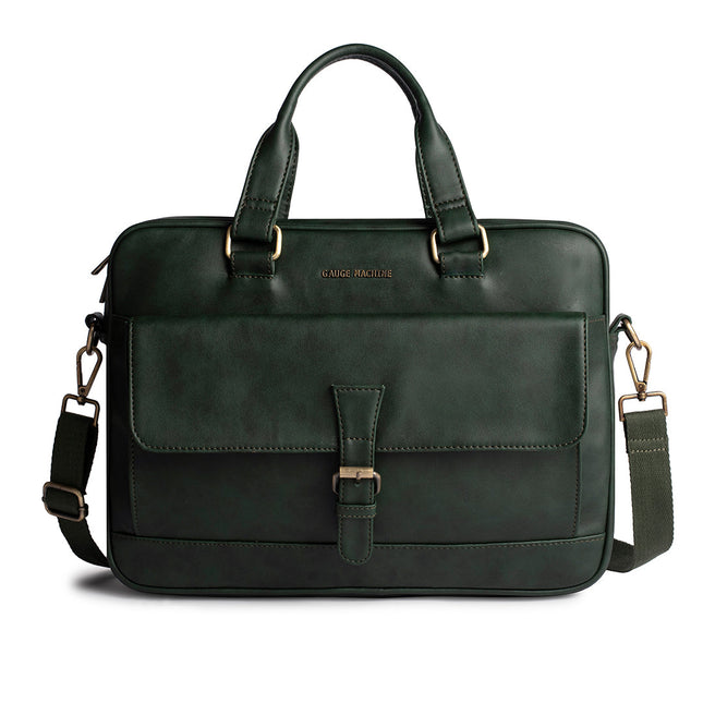 Gauge Machine 16" Olive Green Laptop Bag with Detachable Strap