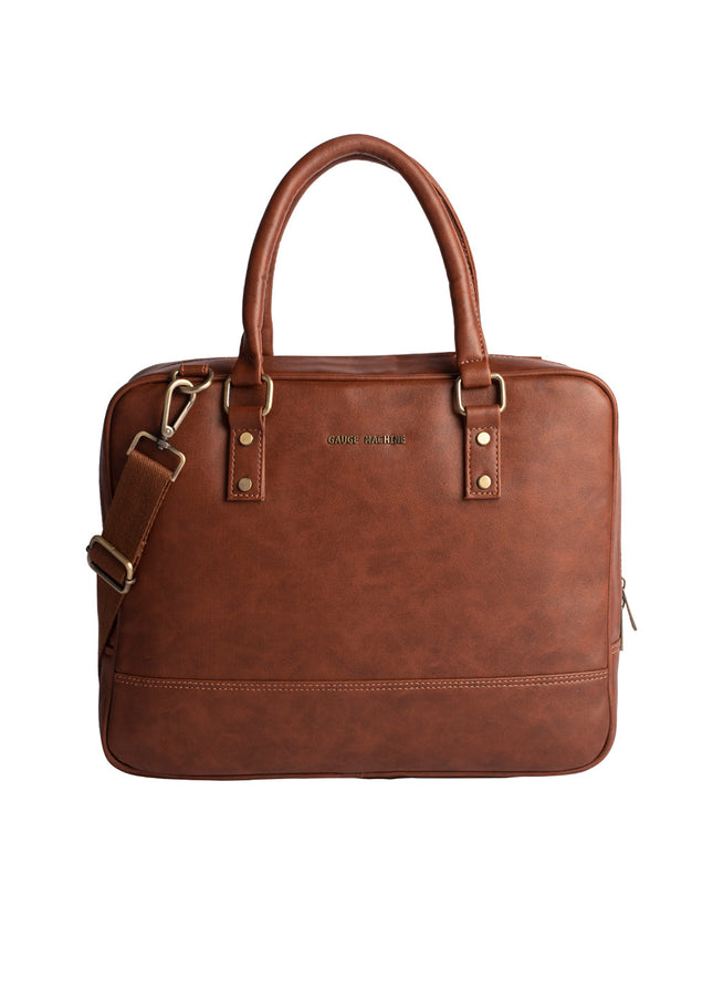 Gauge Machine 16" Tan Laptop Bag with Detachable Strap