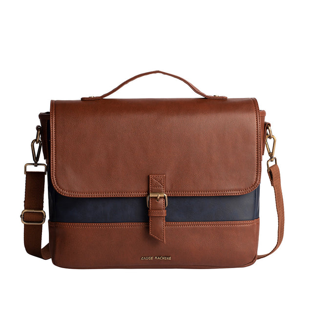 Gauge Machine 16" Tan Laptop messenger Bag with Detachable Strap