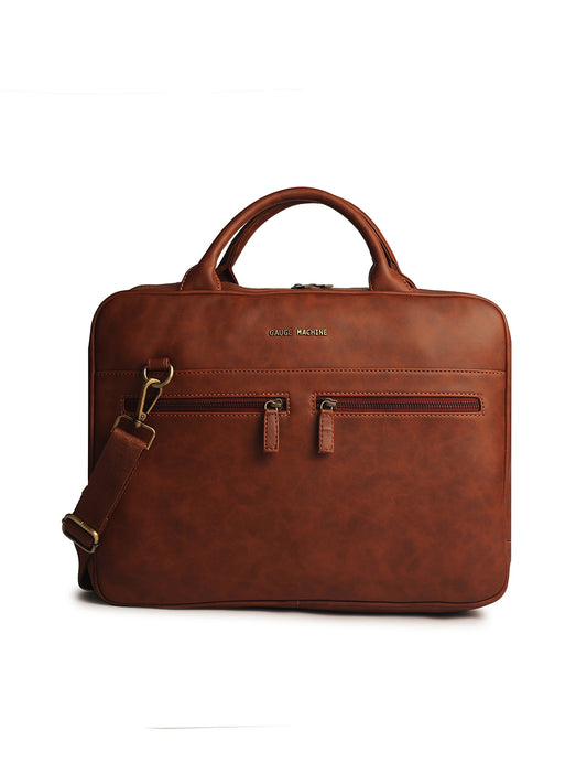 Gauge Machine 16" Tan Laptop Bag with Detachable Strap