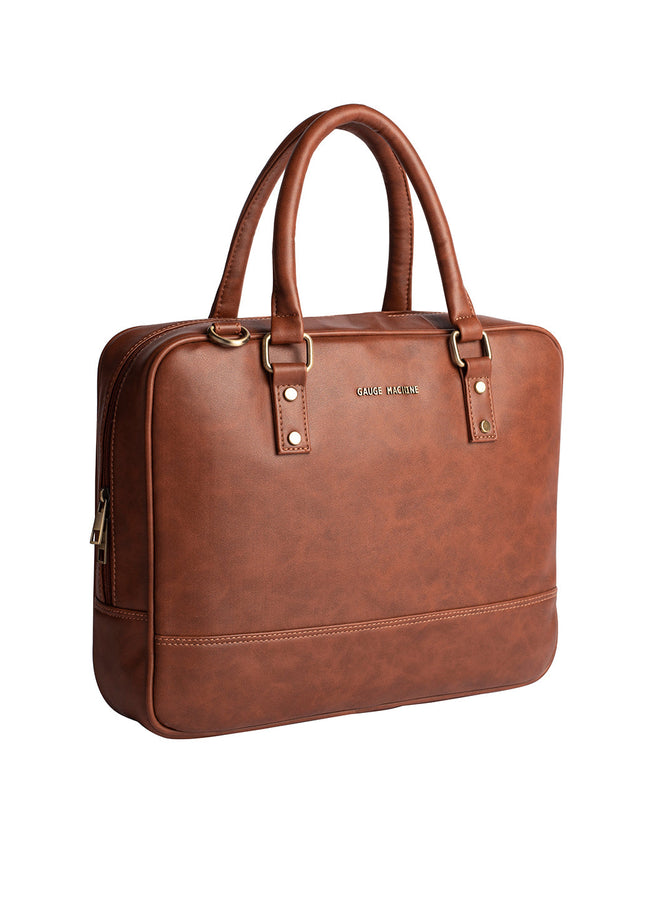 Gauge Machine 16" Tan Laptop Bag with Detachable Strap