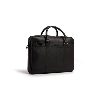 Gauge Machine Citadel Black Leather Laptop Bag