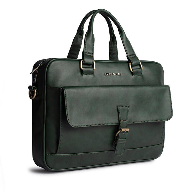 Gauge Machine 16" Olive Green Laptop Bag with Detachable Strap