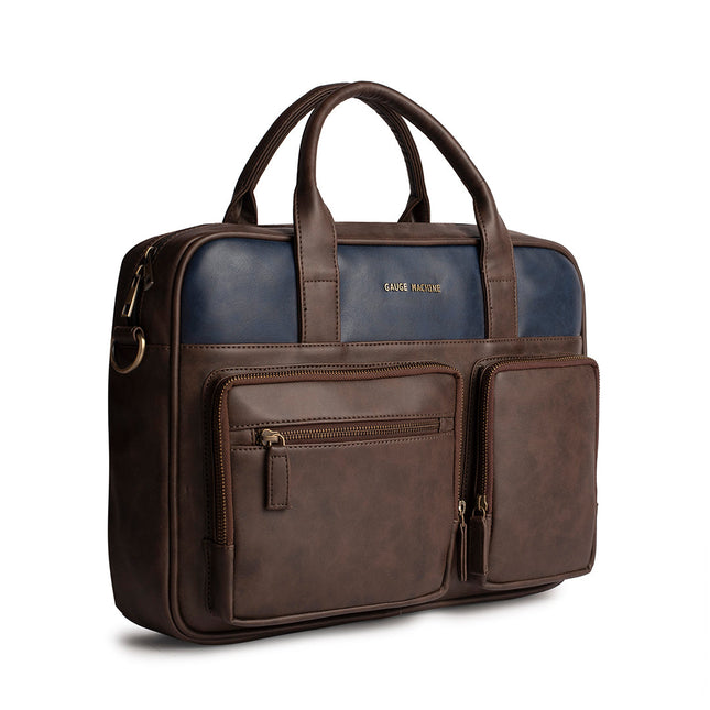 Gauge Machine 16" Brown Laptop Bag with Detachable Strap