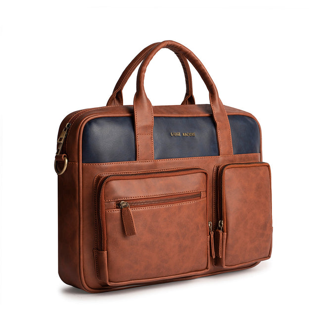 Gauge Machine 16" Tan Laptop Bag with Detachable Strap