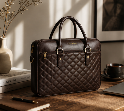 Gauge Machine 16" Quilted Laptop Bag with Detachable Strap