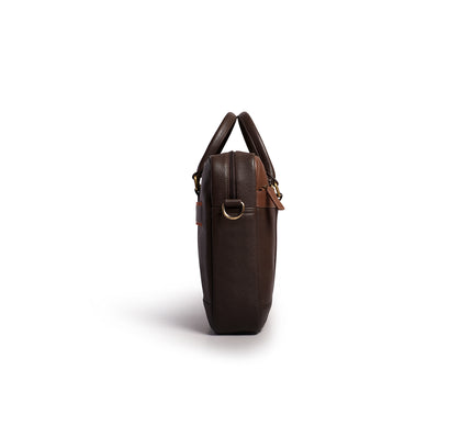 Gauge Machine Citadel Black Leather Laptop Bag