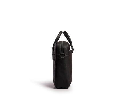 Gauge Machine Citadel Black Leather Laptop Bag