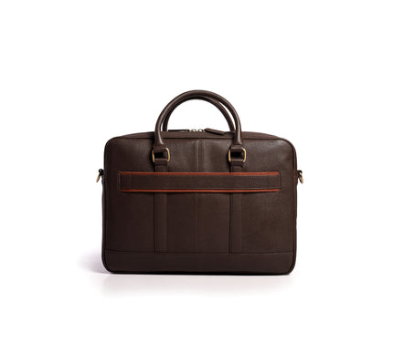 Gauge Machine Citadel Black Leather Laptop Bag