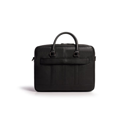 Gauge Machine Citadel Black Leather Laptop Bag