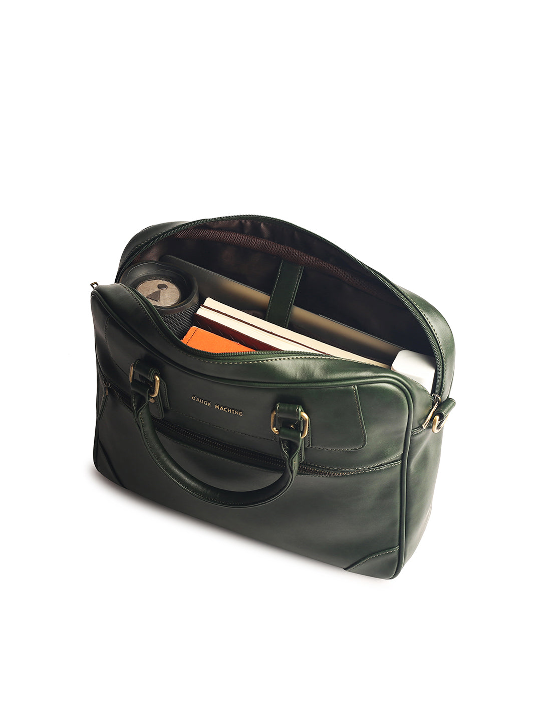 Gauge Machine 16" Olive Messenger Laptop Bag with Detachable Strap