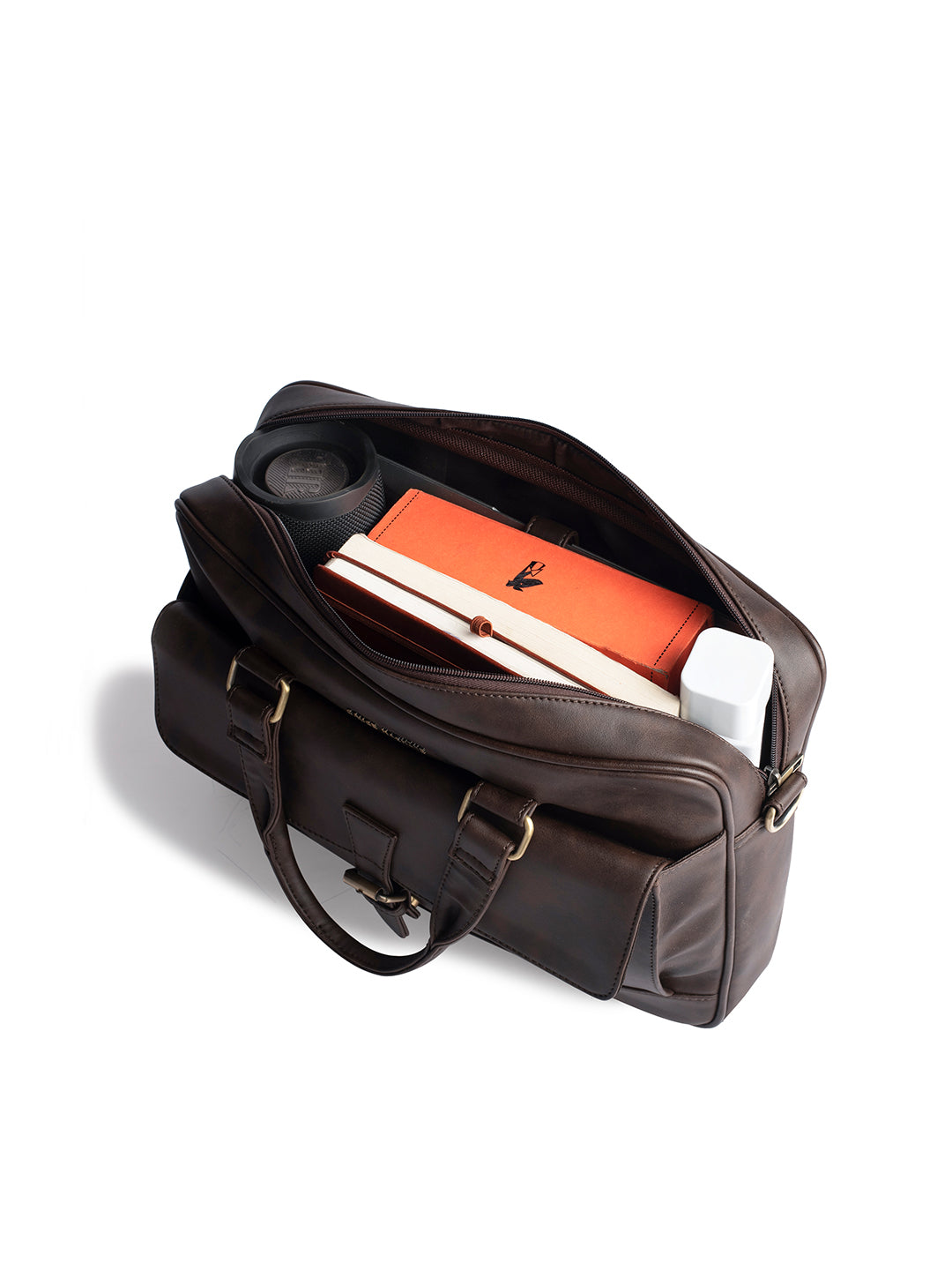 Gauge Machine 16" Brown Laptop Bag with Detachable Strap