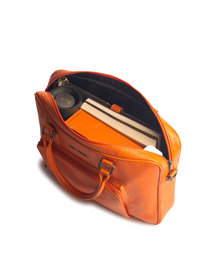 Gauge Machine 16" Orange Laptop Messenger Bag with Detachable Strap