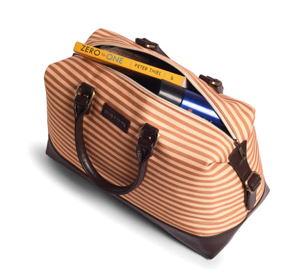 Gauge Machine Yellow Stripped Beach Duffle Bag