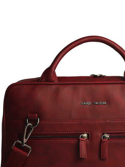 Gauge Machine 16" Wine Laptop Bag with Detachable Strap