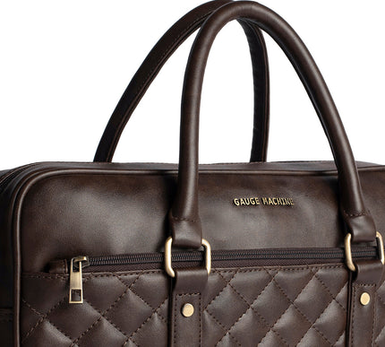 Gauge Machine 16" Quilted Laptop Bag with Detachable Strap