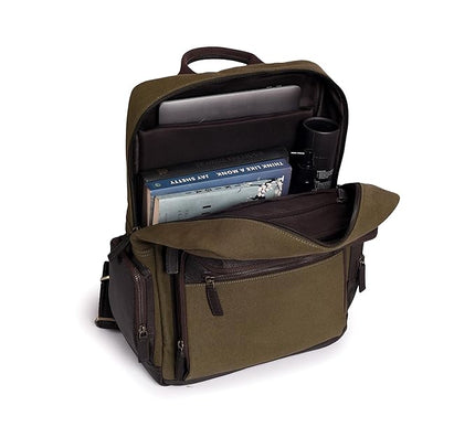 Gauge Machine Professional Genuine Leather and Canvas Backpack