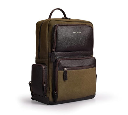 Gauge Machine Professional Genuine Leather and Canvas Backpack