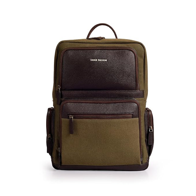 Gauge Machine Professional Genuine Leather and Canvas Backpack