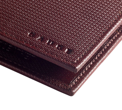 Brown Honeycomb Textured Bi-fold  wallet