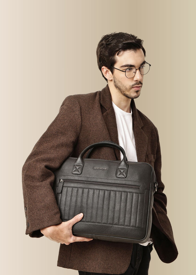Gauge Machine Ridgeline Leather Laptop Bag