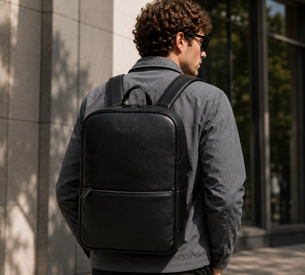 Gauge Machine Black Backpack with Front Pocket